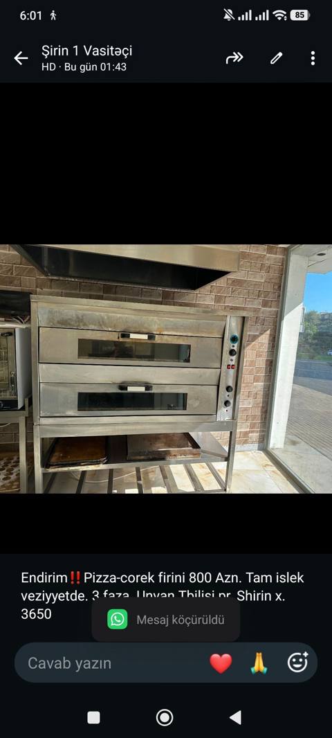 Endirim‼ Pizza-corek firini 800 Azn. Tam islek veziyyetde. 3 faza — Bakı