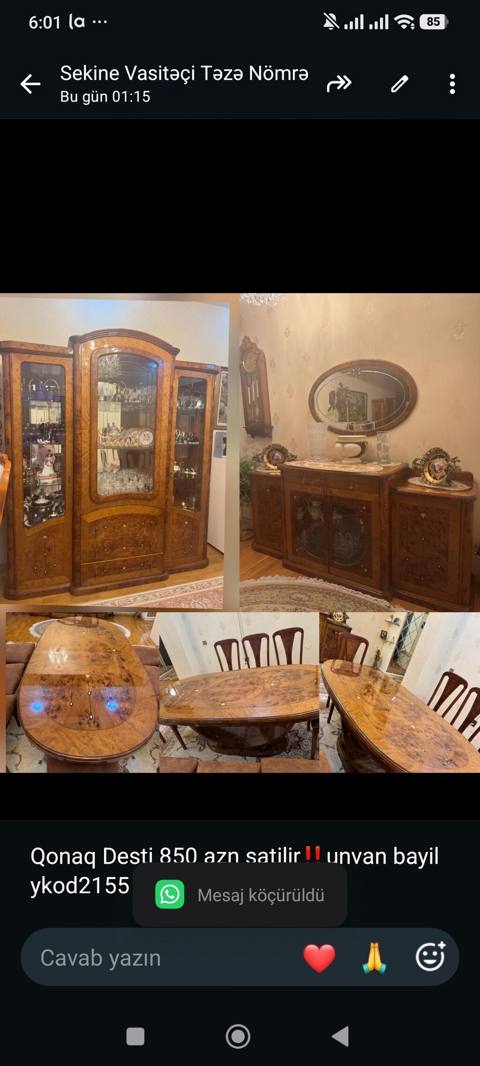 Qonaq Desti 850 azn satilir‼ unvan bayil ykod2155 sekine — 850 ₼ · Баку · Qonaq otağı üçün Qonaq Desti 850 azn satilir‼ unvan bayil ykod2155 sekine — Баку