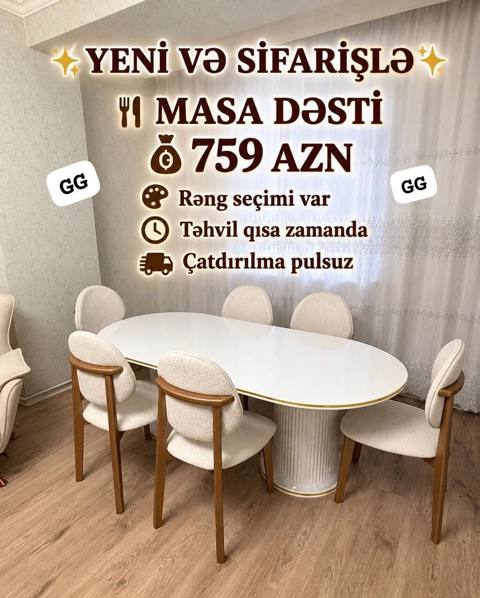 Oval masa, Qonaq otağı üçün, 6 nəfər — Tovarlar