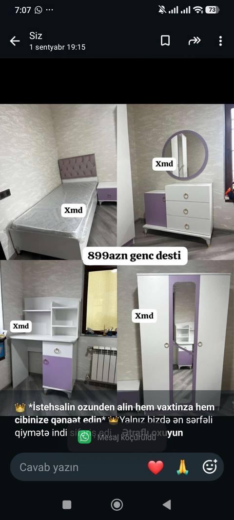 İstehsalin ozunden alin hem vaxtinza hem cibinize qənaət edin — Yotoqxona mebeli