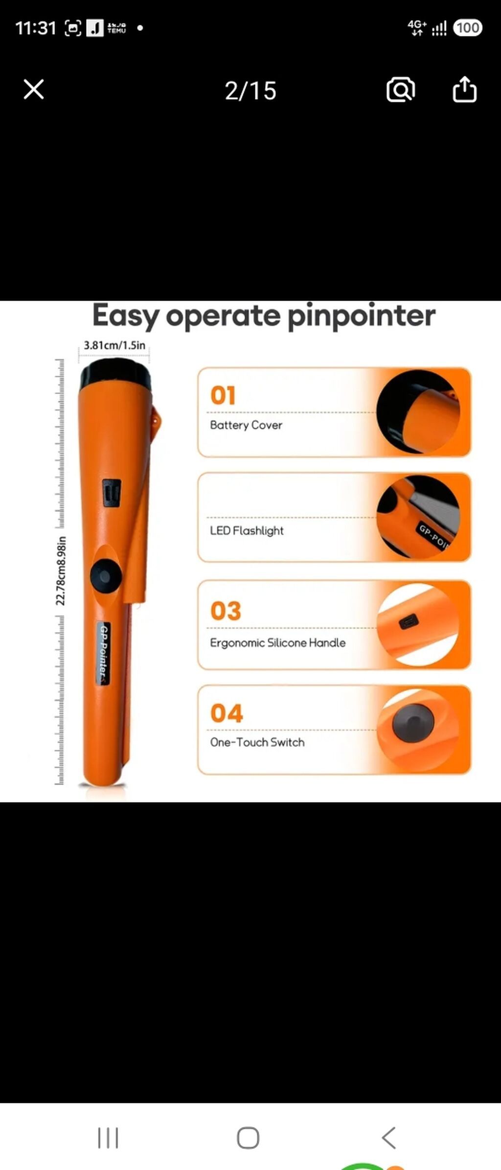 GP-Pointer əl metal detektor pinpointer - Daşıması rahat, yüngül və — Metal detektorları, Gəncə (3)