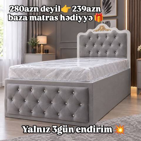 Tək nəfərlik premium dizayn çarpayı: - Yumşaq məxməri toxumalı — 239 ₼ · Баку · Yataqlar Tək nəfərlik premium dizayn çarpayı: - Yumşaq məxməri toxumalı — Баку