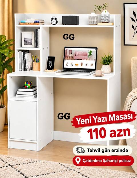 Yeni yazı masasının satışı Ağ rəngdə, çoxfunksiyalı kompüter/yazı — 110 ₼ · Баку · Kompüter masaları və kresloları Yeni yazı masasının satışı Ağ rəngdə, çoxfunksiyalı kompüter/yazı — Баку