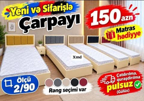 Yeni və sifarişlə tək nəfərlik çarpayı - Ölçü: 2/90 - Rəng seçimi var — ავეჯი