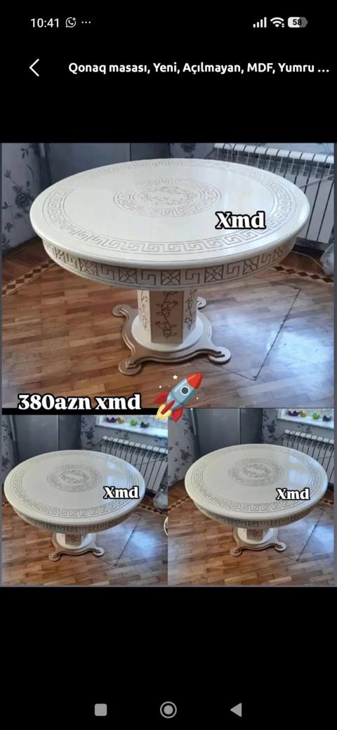 Qonaq masası – yumru formalı, MDF materialdan. Açıqlanmayan model — 380 ₼ · Баку · Masalar Qonaq masası – yumru formalı, MDF materialdan. Açıqlanmayan model — Баку