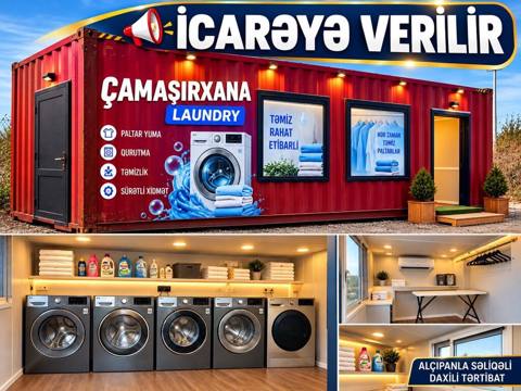 İcarəyə: Mobil “Çamaşırxana” konteyneri Xidmətlər və imkanlar — Ujar