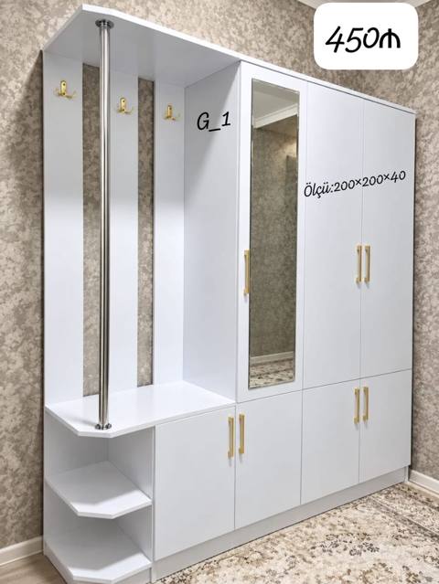 Dəhliz üçün çoxfunksiyalı dolab sistemi – G_1 modeli Ölçü: 200×200×40 — Mobilya