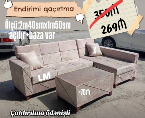Künc divan, Qonaq otağı üçün, Bazalı, Açılan — Баку