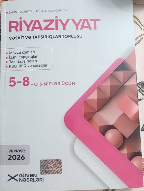 Riyaziyyat – Vəsait və Tapşırıqlar Toplusu (5–8-ci siniflər üçün) — 12 ₼ · Baku · Kitablar Riyaziyyat – Vəsait və Tapşırıqlar Toplusu (5–8-ci siniflər üçün) — Baku