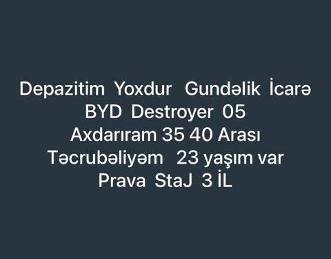 Günlük, Depozitsiz — 35 ₼ · Баку · Minik avtomobili icarəsi Günlük, Depozitsiz — Баку