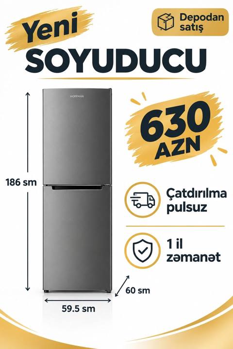 Hoffman soyuducu - Tip: İki qapılı, aşağıda dondurucu bölmə - Rəng — 630 ₼ · Bakı · Soyuducular Hoffman soyuducu - Tip: İki qapılı, aşağıda dondurucu bölmə - Rəng — Bakı