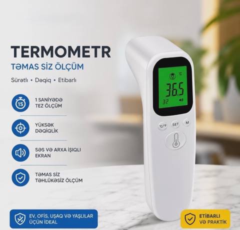 İnfraqırmızı termometr toxunmadan ölçən — 9.9 ₼ · Баку, Yasamal · Termometrlər İnfraqırmızı termometr toxunmadan ölçən — Баку