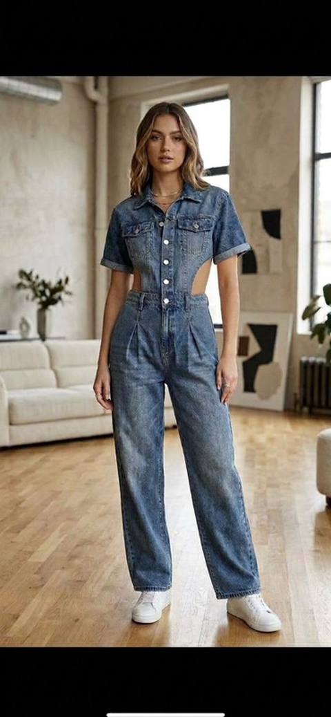 Denim kombinezon – trend dizayn Melıssımo - Material: klassik mavi — 70 ₼ · Baku · Kostyum Denim kombinezon – trend dizayn Melıssımo - Material: klassik mavi — Baku