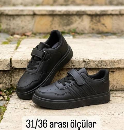 Uşaq idman ayaqqabısı – tam qara rəng - Ölçülər: 31–36 arası (şəkildə — 25 ₼ · Masazir · Uşaq ayakkabısı Uşaq idman ayaqqabısı – tam qara rəng - Ölçülər: 31–36 arası (şəkildə — Masazir