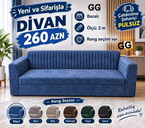 Divan, Qonaq otağı üçün, Parça, Bazalı, Açılan — Baku