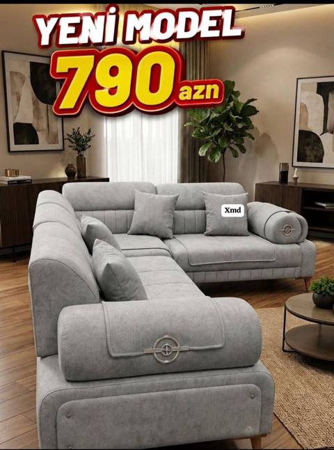 Yeni model L formalı yumşaq künc divan. Açıq boz rəngdə, müasir — 790 ₼ · Bakı · Divanlər Yeni model L formalı yumşaq künc divan. Açıq boz rəngdə, müasir — Bakı