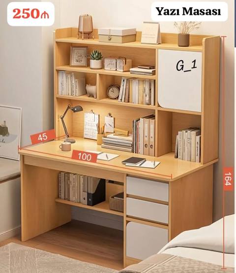 Yazı masası – çoxfunksiyalı kitab rəfli model Ölçülər: - Ümumi — 250 ₼ · Sumgayit · Kompüter masaları və kresloları Yazı masası – çoxfunksiyalı kitab rəfli model Ölçülər: - Ümumi — Sumgayit