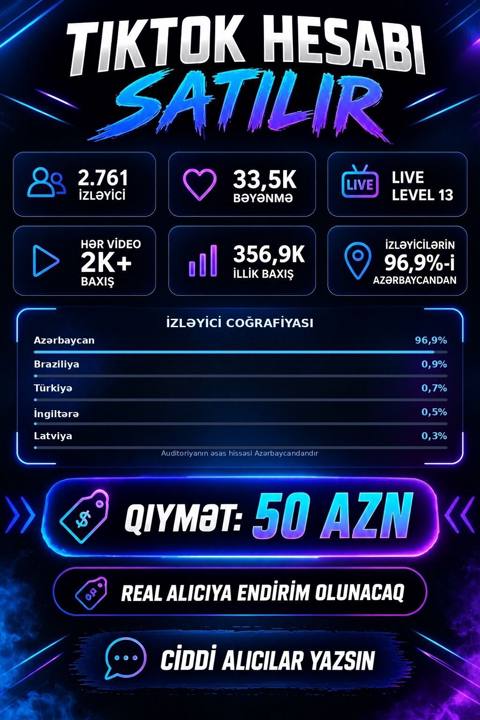 Biznes Üçün Hazır Tıktok Hesabı Satılır Öz biznesini sosial — Baku