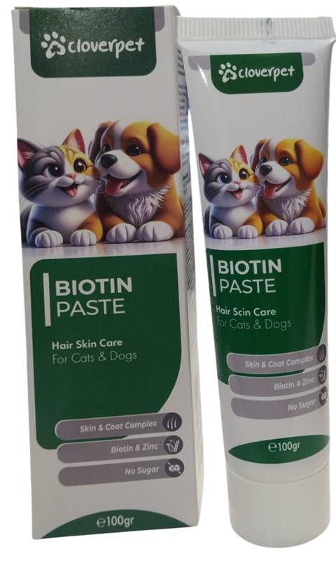 İtlər və pişiklər üçün pasta Cloverpet Biotin sağlam dəri və tük üçün 100 q — Baku