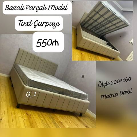 Bazalı parçalı model taxt-çarpayı - Ölçü: 200×160 - Bazalı mexanizm — Товары