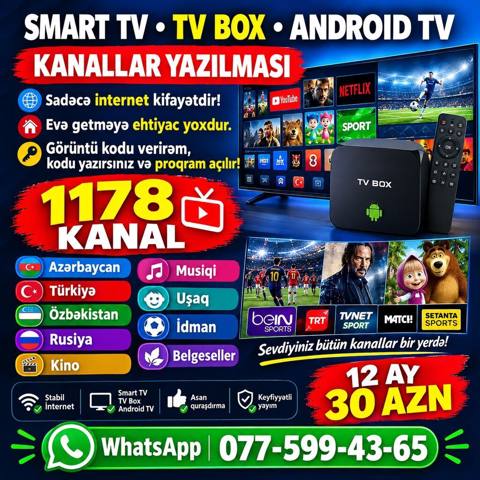 Smart TV TV BOX Androıd TV üçün “kanallar yazılması” xidməti — Baku