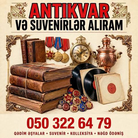 Antikvar əşyalar, medallar, kitablar və suvenirlər alırıq — Baku