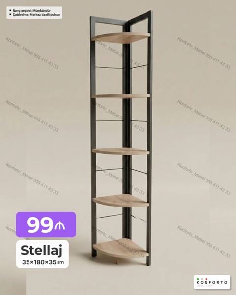 Stellaj – künc rəf sistemi - Ölçü: 35 180 35 sm - Material: metal — 99 ₼ · Баку · Rəflər Stellaj – künc rəf sistemi - Ölçü: 35 180 35 sm - Material: metal — Баку