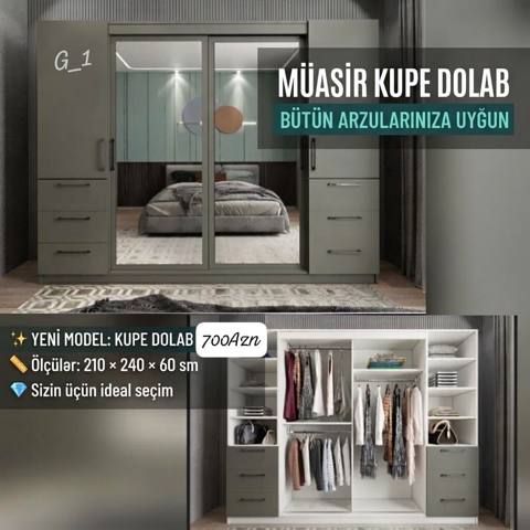 Müasir kupe dolab – bütün arzularınıza uyğun - Yeni model kupe dolab — შესანახი ავეჯი