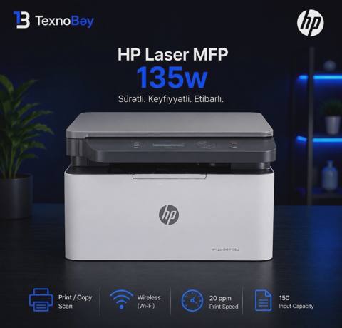Printer HP Laser MFP 135w — 230 ₼ · Baku · Printerləri Printer HP Laser MFP 135w — Baku