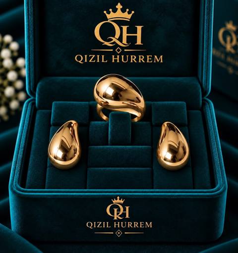 Zinət dəsti sırğa və üzük Qızıl Hurrem HG171, qızıl 585 əyar — Товары