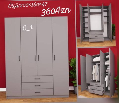 G_1 model dolab Ölçü: 200 160 47 sm Qiymət: 360 AZN - 4 — Saqlash mebeli