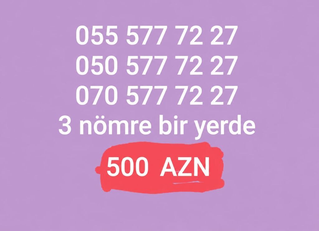 VIP nömrə paketi – 3 operator üzrə eyni kombinasiyalı nömrələr bir — Sim kartlar, Digah