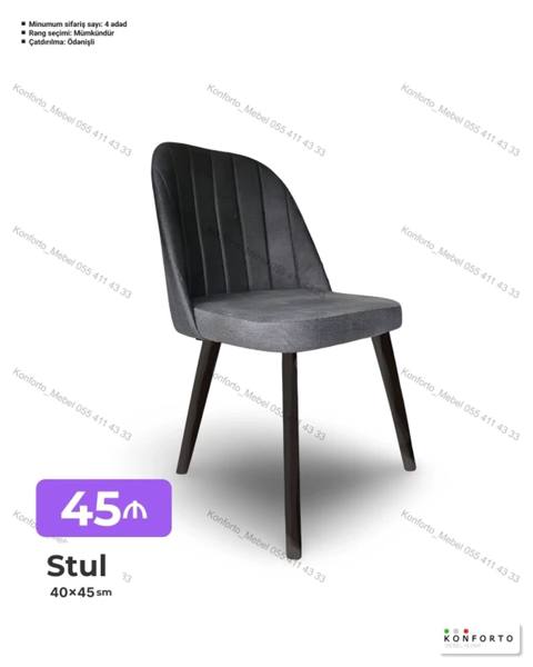 Stul – 40×45 sm - Yumşaq, rahat oturacaq və arxa hissə - Düz xətli — Баку
