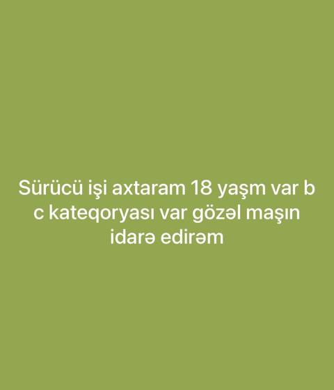 Şəxsi sürücülər — Ищу работу