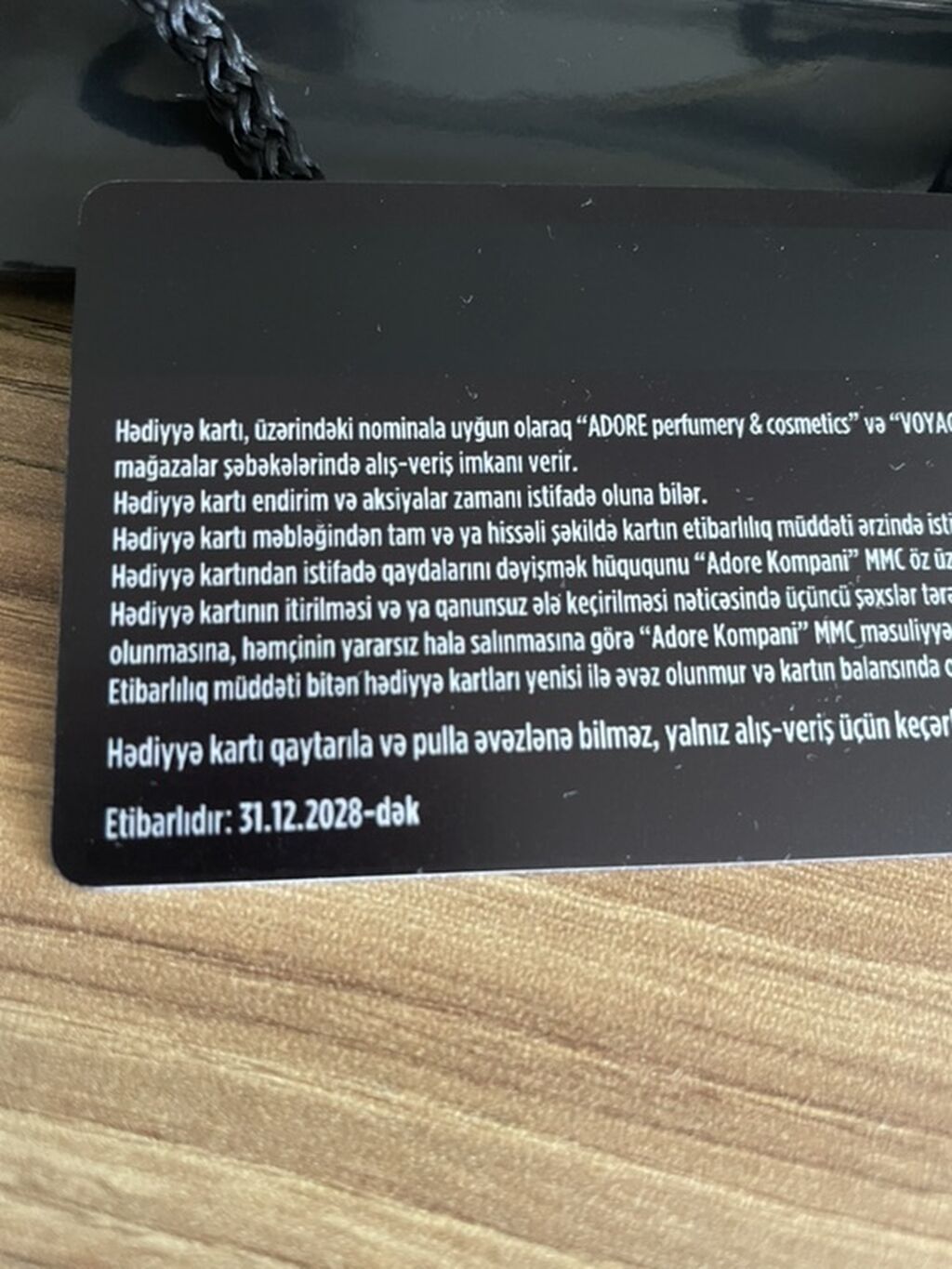 Məhsul: Adore Perfumery & Cosmetics hədiyyə kartı - Nominal: 100 — Bayram məmulatı, Bakı (2)