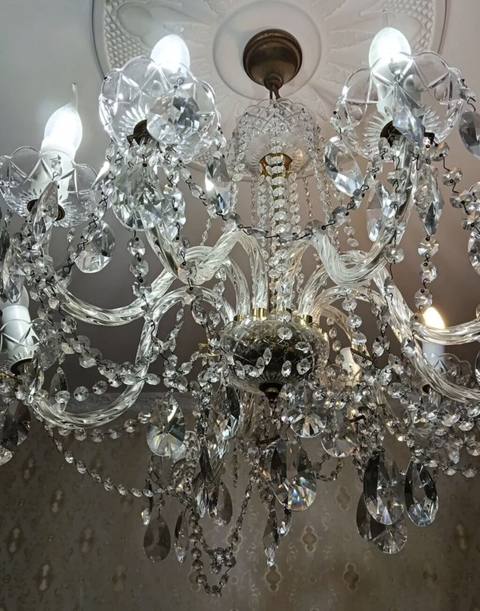 Çılçıraq, 10 və daha çox lampa, Xrustal — Bakı