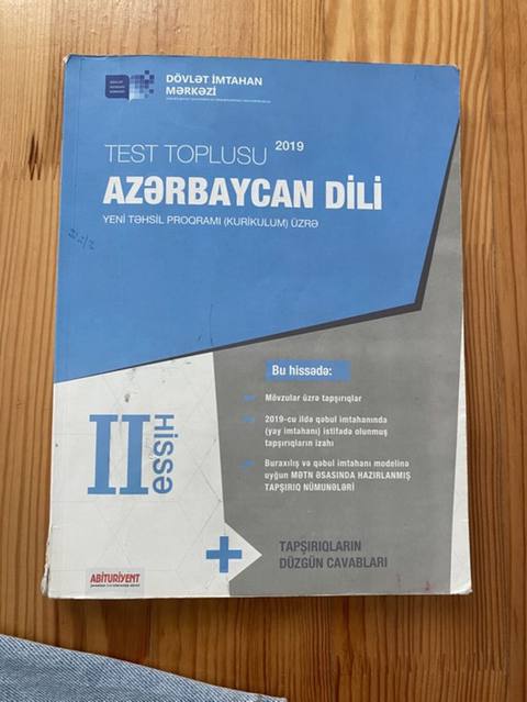 Məhsul: “Azərbaycan dili – Test Toplusu II hissə” (DİM, 2019), yeni — 2 ₼ · Дигях · Kitablar Məhsul: “Azərbaycan dili – Test Toplusu II hissə” (DİM, 2019), yeni — Дигях