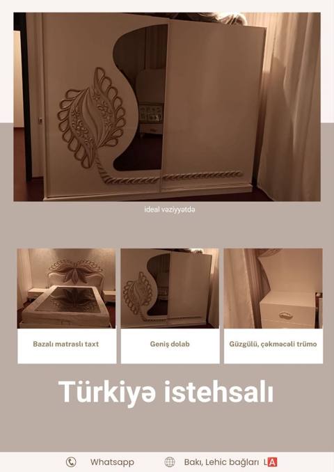 İkinəfərlik çarpayı, Dolab, Termo, 2 tumba, İşlənmiş — Yotoqxona mebel toʻplamlari