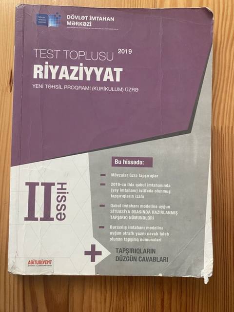 Məhsul: “Riyaziyyat – Test Toplusu II hissə (2019), Yeni Təhsil — 2 ₼ · Дигях · Kitablar Məhsul: “Riyaziyyat – Test Toplusu II hissə (2019), Yeni Təhsil — Дигях