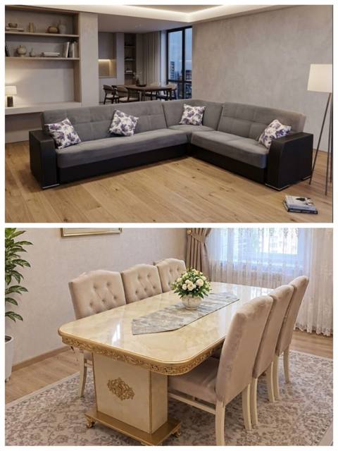 Künc divan və masa dəsti satılır. Künc divan Müasir üslubda — Baku