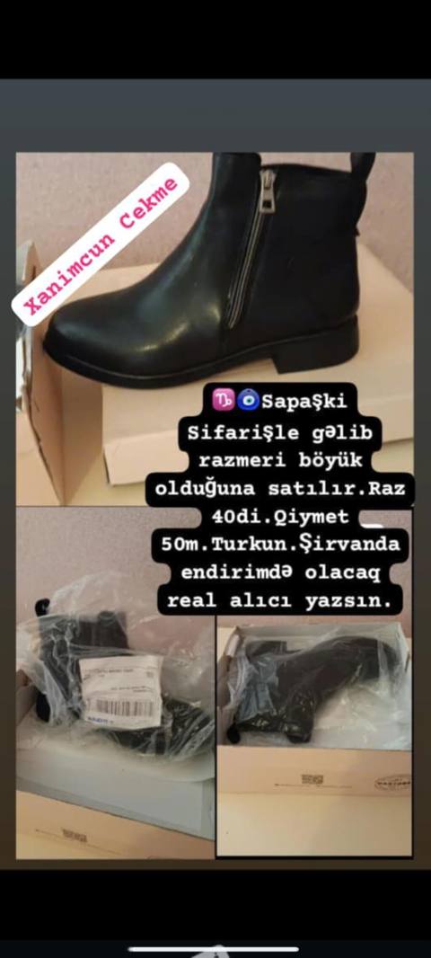 Ölçü: 40, rəng - Qara, Yeni — 50 ₼ · Shirvan · Avam Ölçü: 40, rəng - Qara, Yeni — Shirvan
