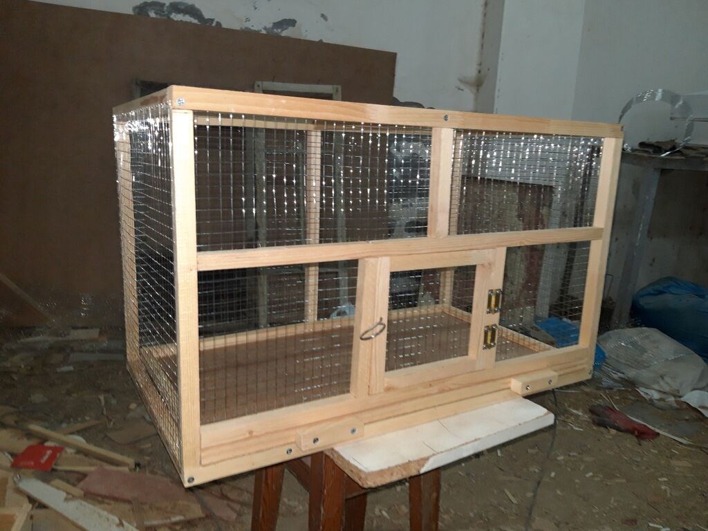 Taxta çərçivəli quş qəfəsi - Material: möhkəm taxta karkas və — Qəfəslər, Bakı (3)