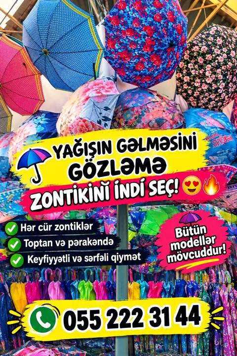 Zontiklər – geniş seçim - Hər cür model: klassik, kompakt qatlanan — 5 ₼ · Baku · Bağ çətirləri Zontiklər – geniş seçim - Hər cür model: klassik, kompakt qatlanan — Baku