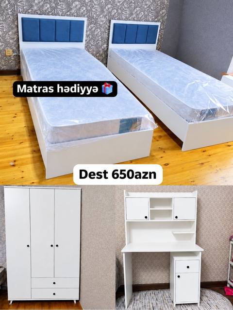 Uşaq/yeniyetmə otağı üçün mebel dəsti Dəst tərkibi: - 2 ədəd tək — Bakı