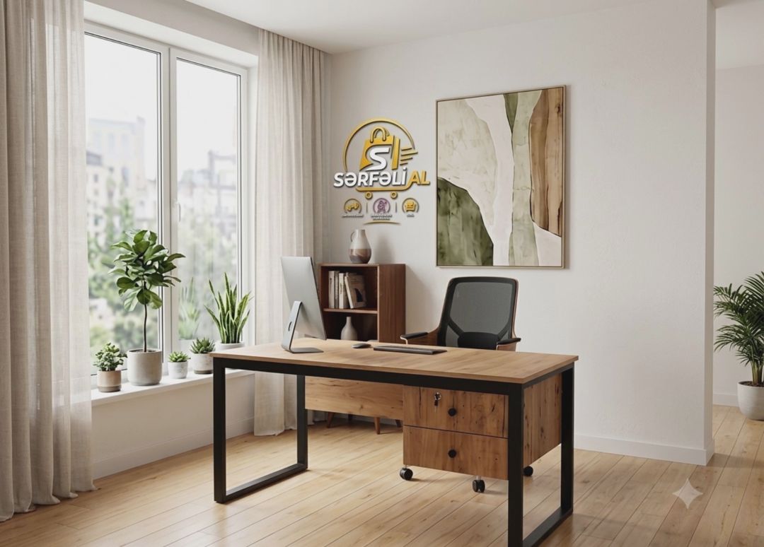 Ofis masası Qəhvəyi rəng — Ofis mebeli