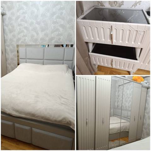 İkinəfərlik çarpayı, Dolab, 2 tumba, İşlənmiş — Mebel