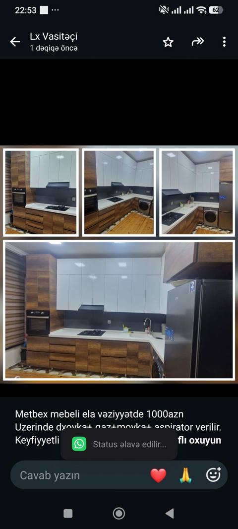 Metbex mebeli ela vəziyyətde 1000azn Uzerinde dxovka+ qaz+moyka+ — Baku