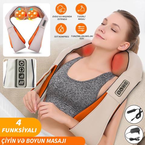 Masaj aparatı 4 Düyməli Təkmilləşdirilmiş Boyun Yoğurucu Şiatsu Masajı — Ev aletleri