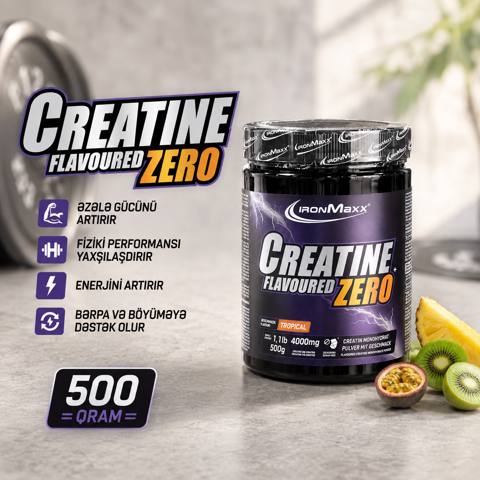 Kreatin IronMaxx Creatine Flavoured Zero Tropical 500 q — Baku