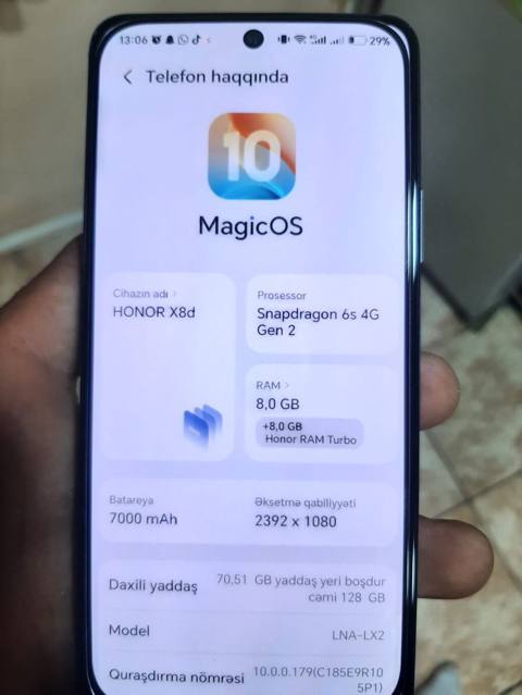 Honor X8b, 128 GB, rəng - Qara — 250 ₼ · Хачмаз · Honor Honor X8b, 128 GB, rəng - Qara — Хачмаз
